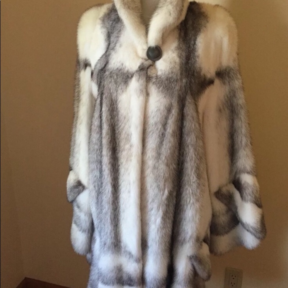 Natural Brown Cross Mink 3/4-Length Coat Size Lg